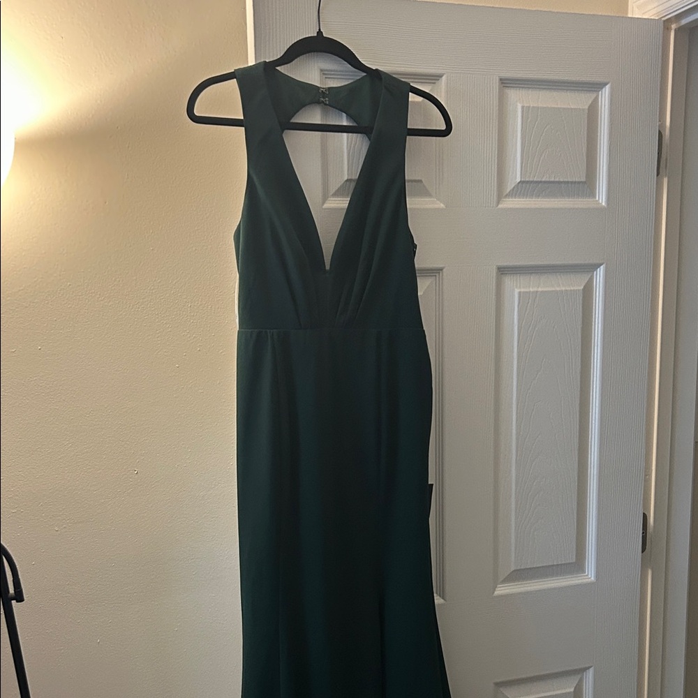 Lulu's Deep Green Backless Dress